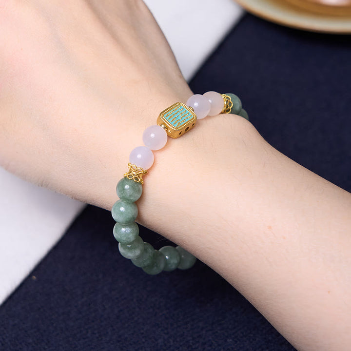 Buddha Stones Fördern Neue Anfänge Minzgrünes Jade-Armband-Bundle - image 5