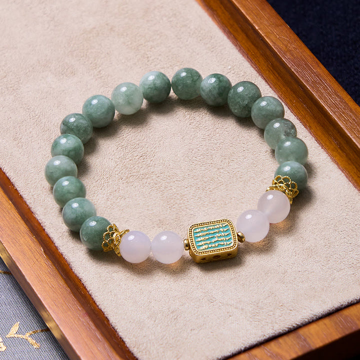 Buddha Stones Fördern Neue Anfänge Minzgrünes Jade-Armband-Bundle - image 3