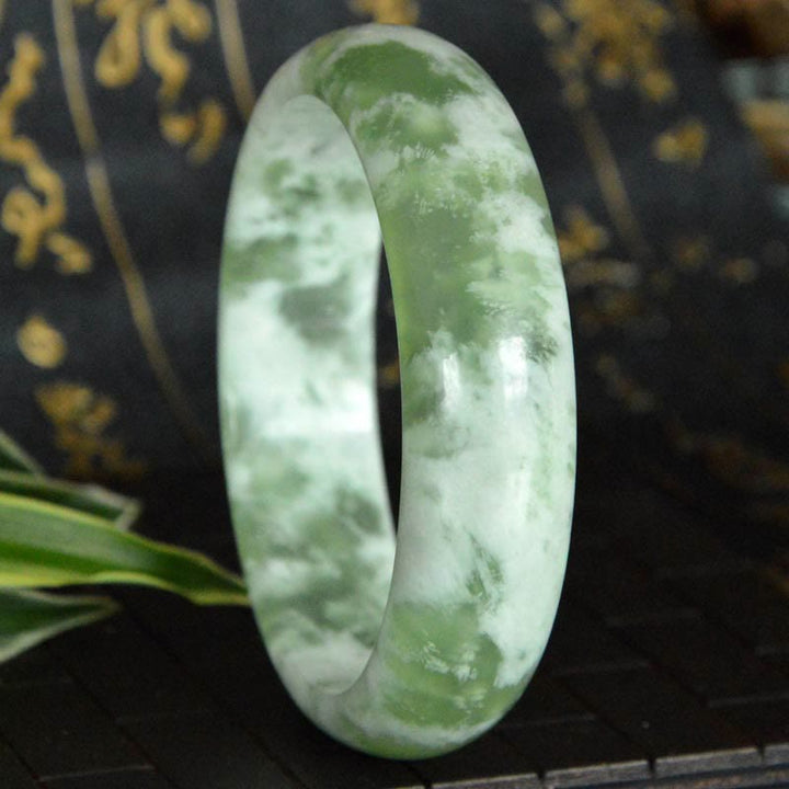 Buddha Stones Natürlicher Jade Glück Prosperität Armband Armreif