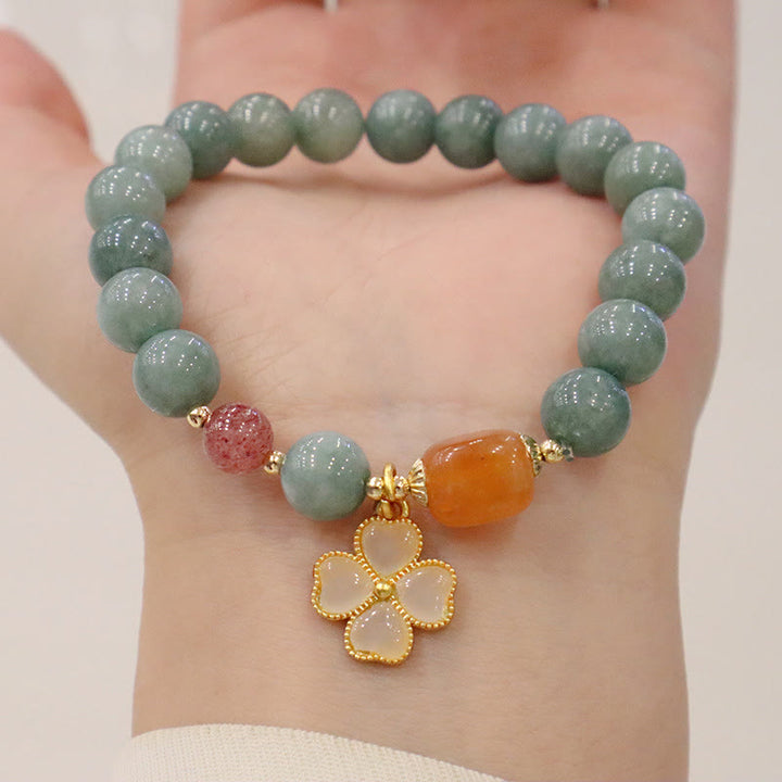 Buddha Stones Bringen Glück Grünes Jade-Armband-Bündel