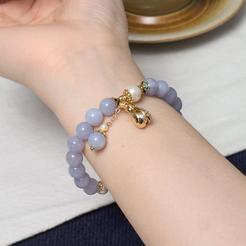 Buddha Stones Innerer Frieden und Stressabbau Aquamarin Jade Blau Armband Bündel