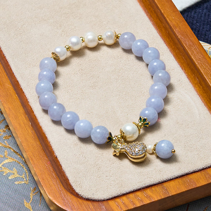 Buddha Stones Innerer Frieden und Stressabbau Aquamarin Jade Blau Armband Bündel