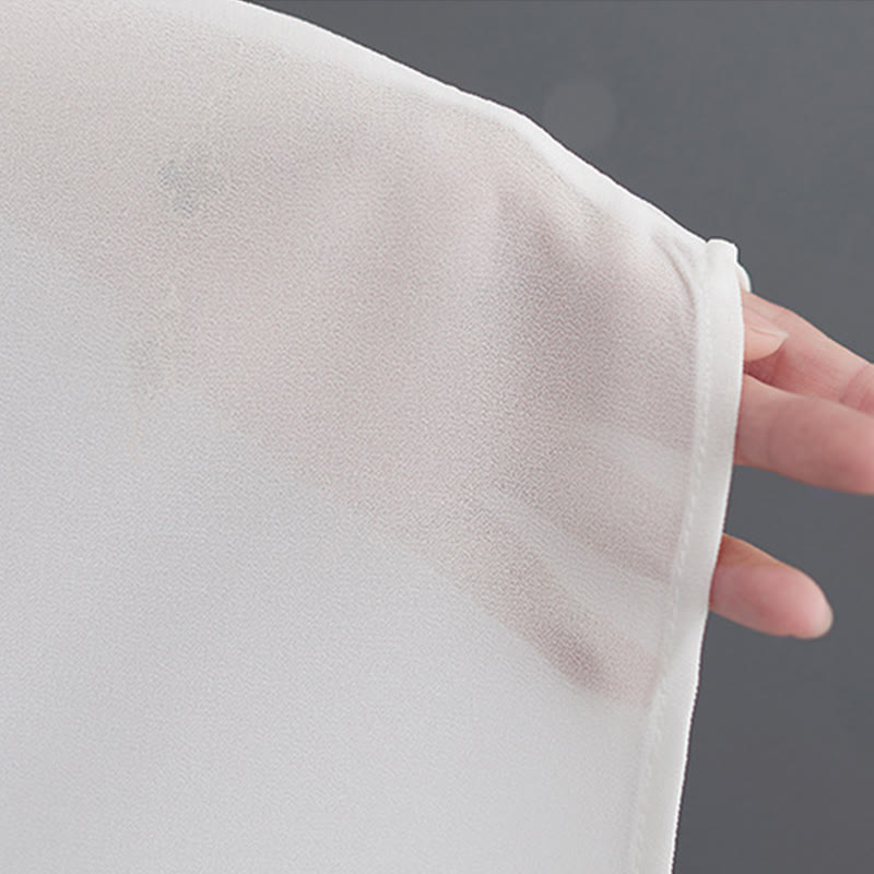 Buddha Stones 2 Stück Froschknopf Langarm Midi-Kleid Weite Hosen Chiffon Zen Damen Set - image 12