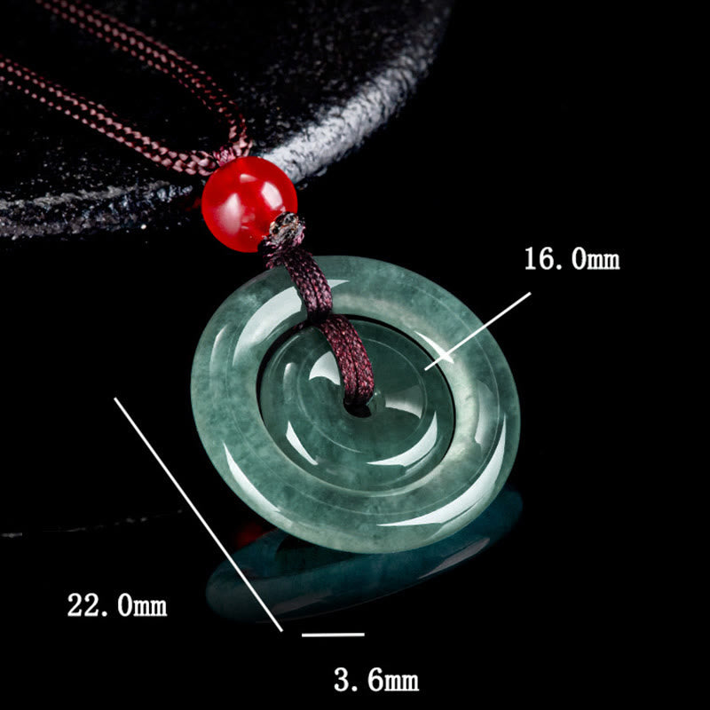 Buddha Stones Grün Jade Doppelter Friedensschnalle Wohlstand Halskette Anhänger - image 10