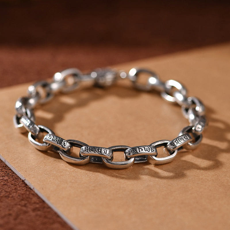 Buddha Stones Armband aus 925er Sterlingsilber mit sechs wahren Worten – Weisheit und Ruhe - image 3