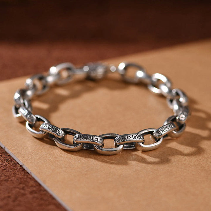 Buddha Stones Armband aus 925er Sterlingsilber mit sechs wahren Worten – Weisheit und Ruhe - image 3
