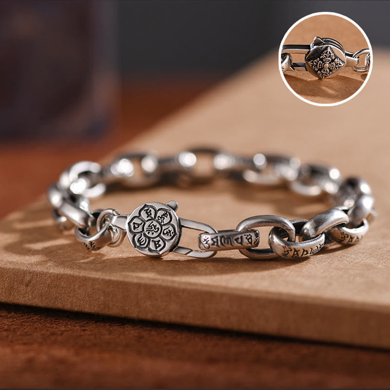 Buddha Stones Armband aus 925er Sterlingsilber mit sechs wahren Worten – Weisheit und Ruhe - image 1