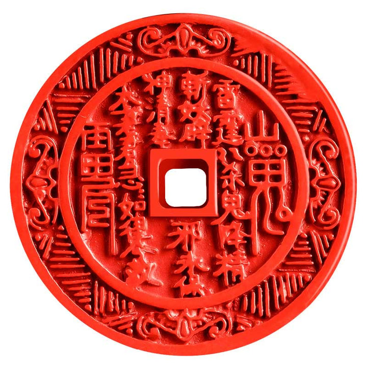 Buddha Stones Natürlicher Zinnoberberg-Geister-Geld ausgeben Bagua-Design-Segenshalsanhänger - image 9