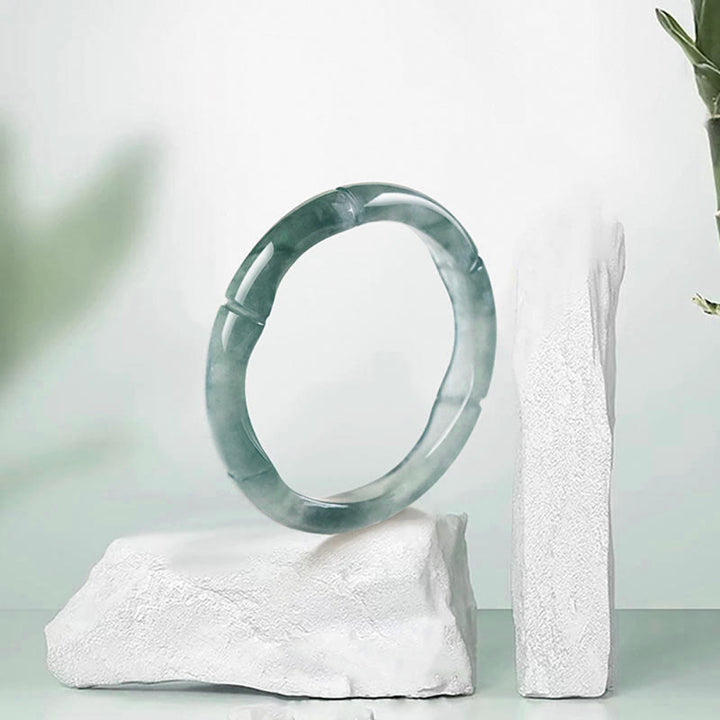 Buddha Stones Ring aus natürlichem Jade und Bambus – Symbol für Wohlstand und Fülle - image 2