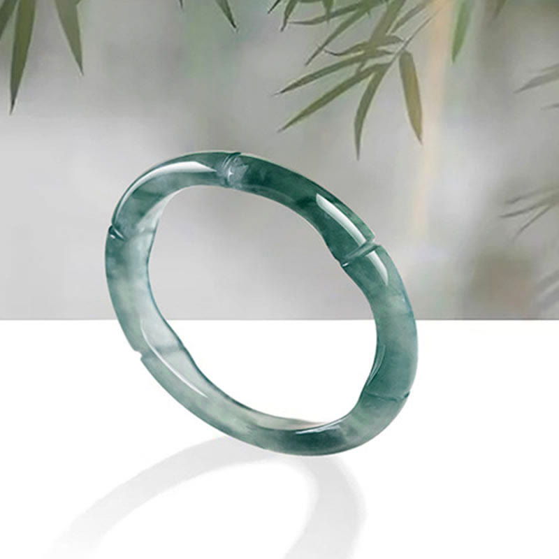 Buddha Stones Ring aus natürlichem Jade und Bambus – Symbol für Wohlstand und Fülle - image 1