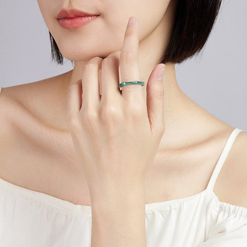 Buddha Stones Ring aus natürlichem Jade und Bambus – Symbol für Wohlstand und Fülle - image 4