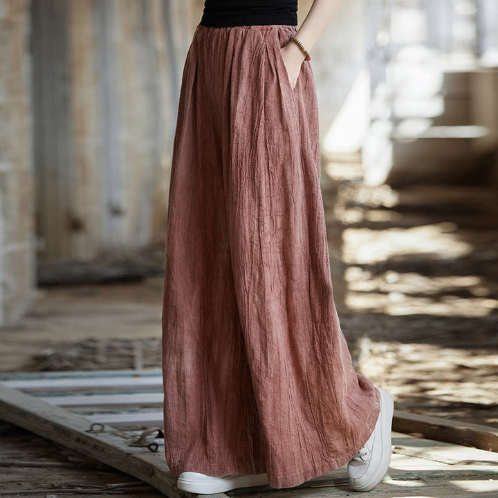 Buddha Stones Ärmelloses Camisole-Midikleid mit Froschknöpfen, Hose aus Ramie-Leinen mit weitem Bein und Taschen - Rote Hose - US4-8/10， UK/AU8-12/14，EU36-40/42 (F) - image 39