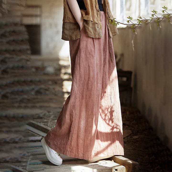 Buddha Stones Ärmelloses Camisole-Midikleid mit Froschknöpfen, Hose aus Ramie-Leinen mit weitem Bein und Taschen - image 40