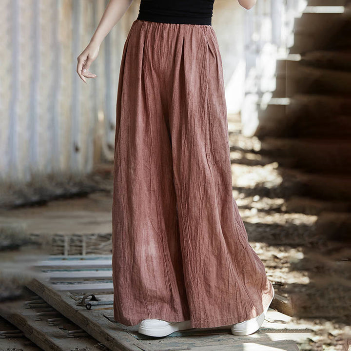 Buddha Stones Ärmelloses Camisole-Midikleid mit Froschknöpfen, Hose aus Ramie-Leinen mit weitem Bein und Taschen - image 41