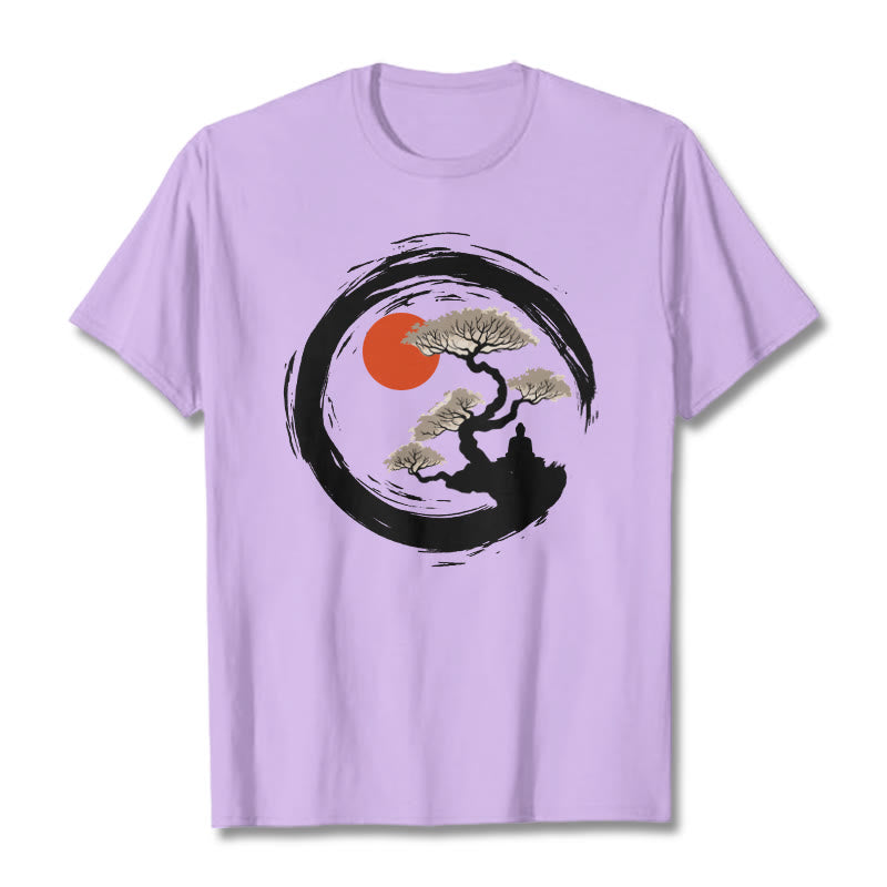 Buddha Stones, Rote Sonne, Kiefer, Zen-Kreis, Meditation, T-Shirt - Pflaume - 2XL - image 16