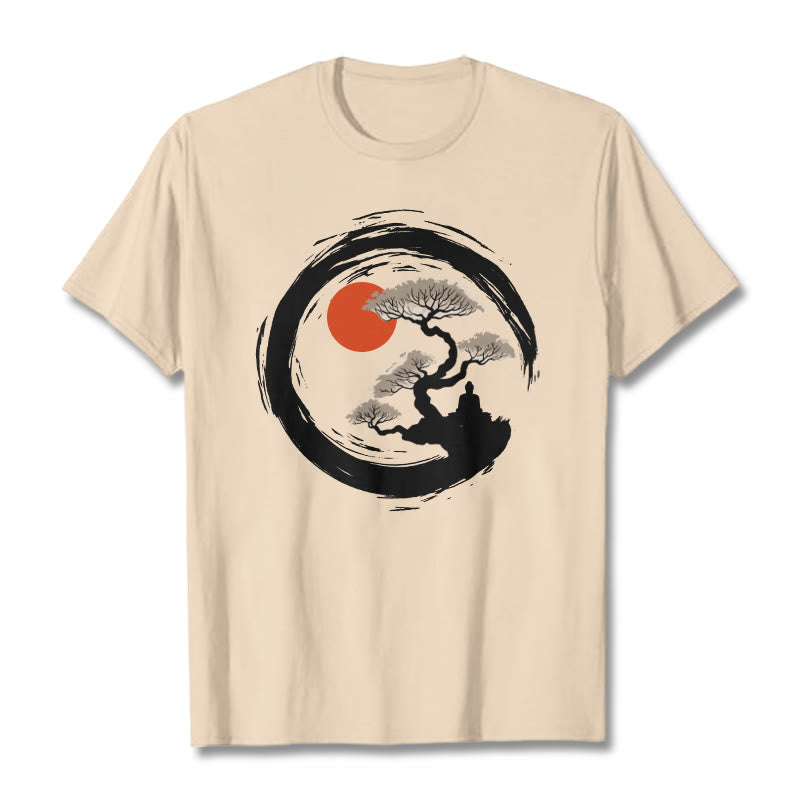 Buddha Stones, Rote Sonne, Kiefer, Zen-Kreis, Meditation, T-Shirt - Biskuit - 2XL - image 8