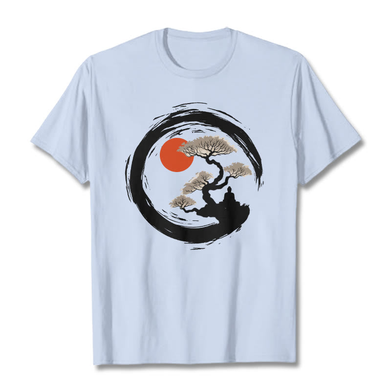 Buddha Stones, Rote Sonne, Kiefer, Zen-Kreis, Meditation, T-Shirt - Hellcyan - 2XL - image 18