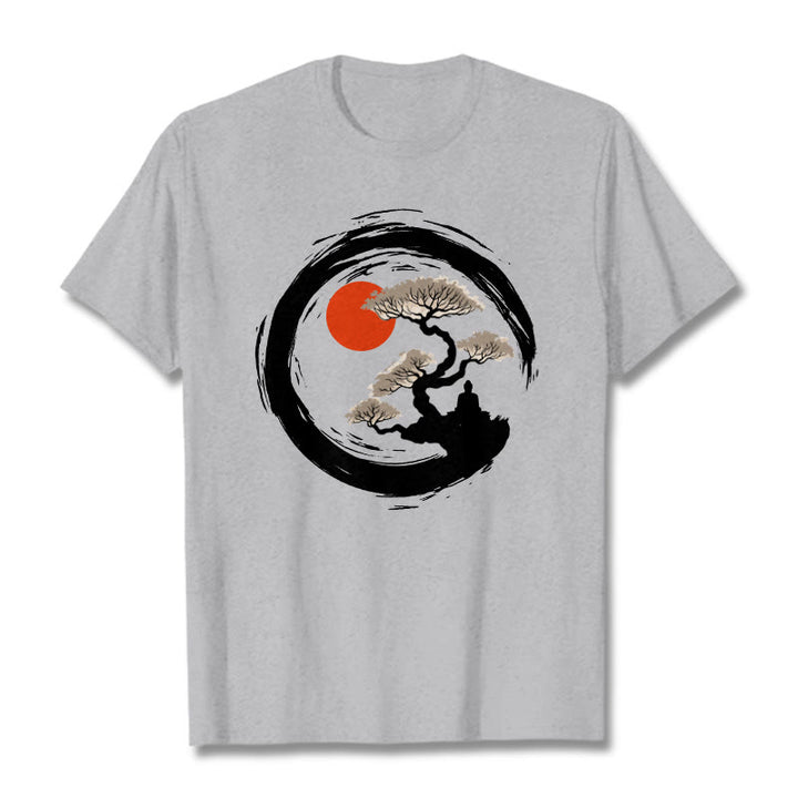 Buddha Stones, Rote Sonne, Kiefer, Zen-Kreis, Meditation, T-Shirt - Hellgrau - 2XL - image 19