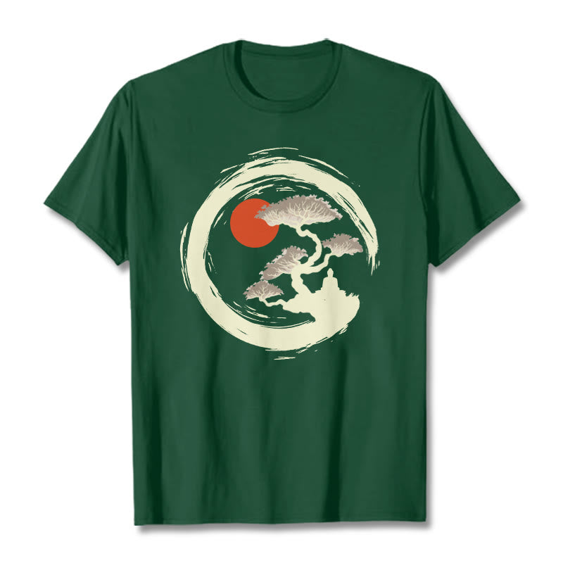 Buddha Stones, Rote Sonne, Kiefer, Zen-Kreis, Meditation, T-Shirt - Waldgrün - 2XL - image 10