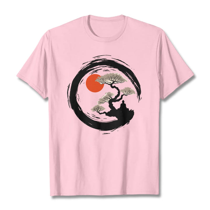 Buddha Stones, Rote Sonne, Kiefer, Zen-Kreis, Meditation, T-Shirt - Hellrosa - 2XL - image 12