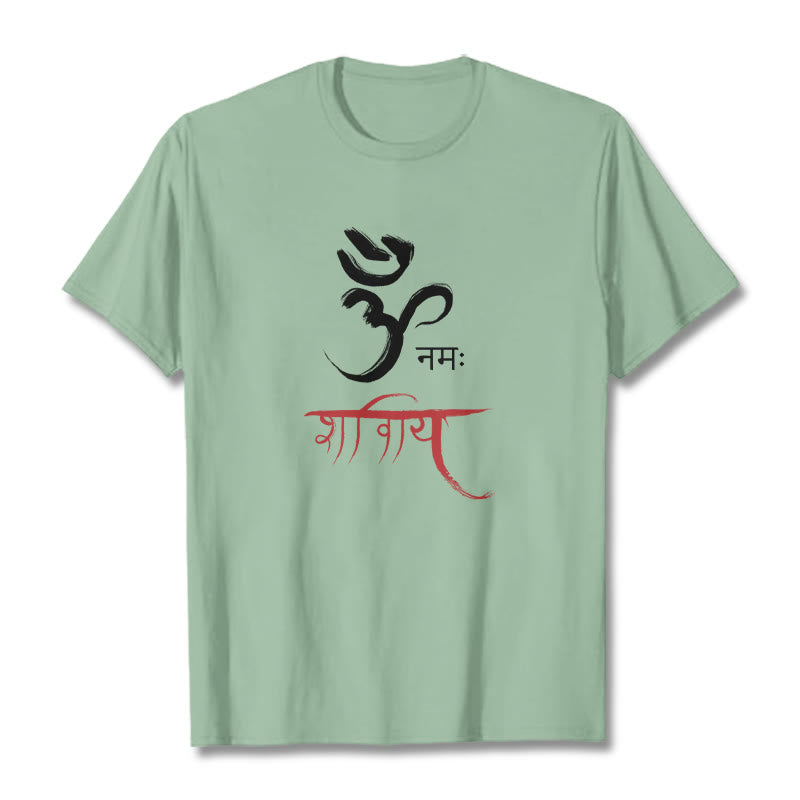 Buddha Stones OM NAMAH SHIVAYA Mantra Sanskrit T-Shirt - Hellgrün - 2XL - image 17