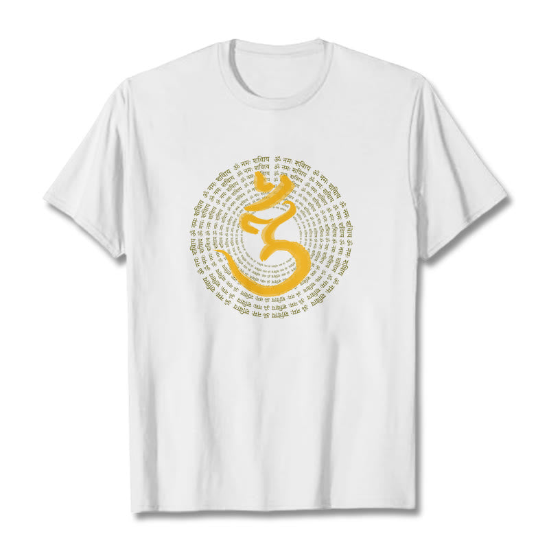 Buddha Stones 108 OM NAMAH SHIVAYA Mantra Sanskrit T-Shirt - Weiß - 2XL - image 7