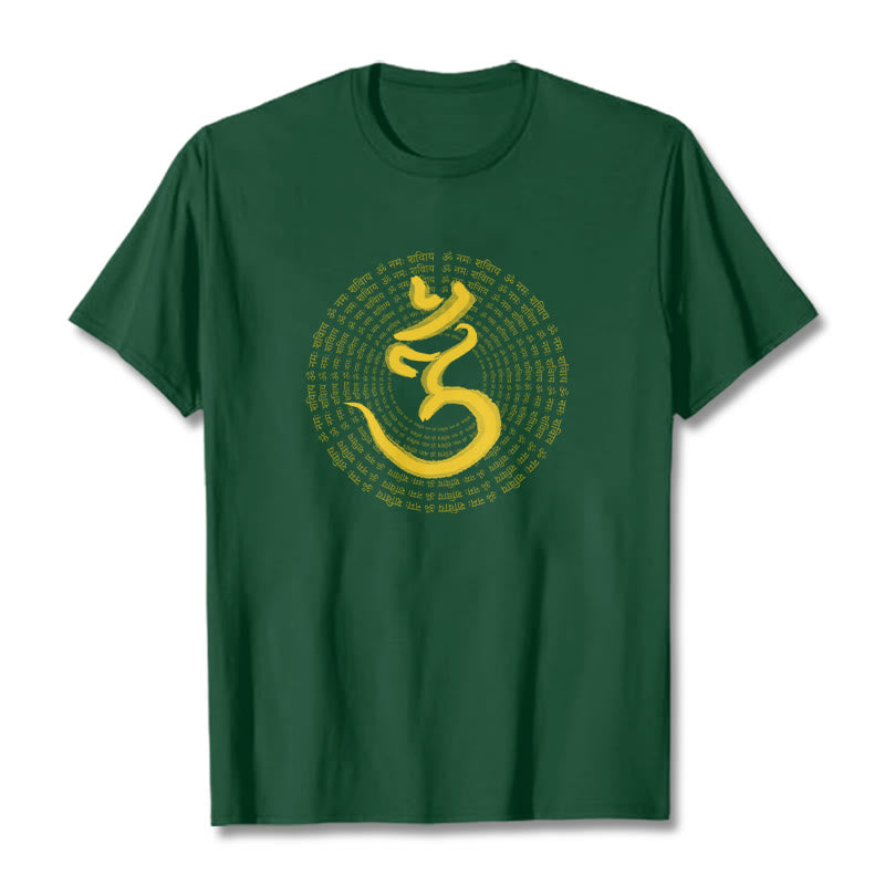 Buddha Stones 108 OM NAMAH SHIVAYA Mantra Sanskrit T-Shirt - Waldgrün - 2XL - image 0