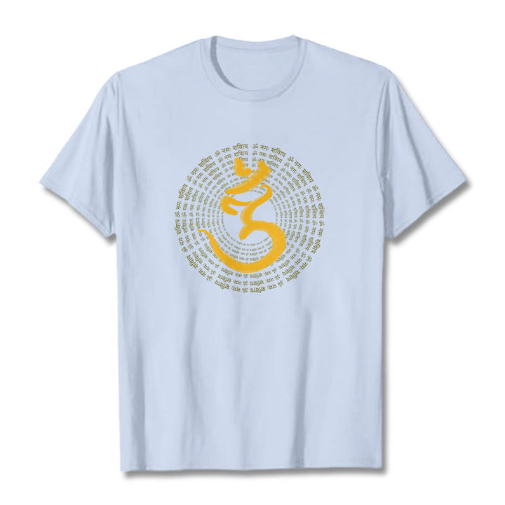 Buddha Stones 108 OM NAMAH SHIVAYA Mantra Sanskrit T-Shirt - Hellcyan - 2XL - image 18