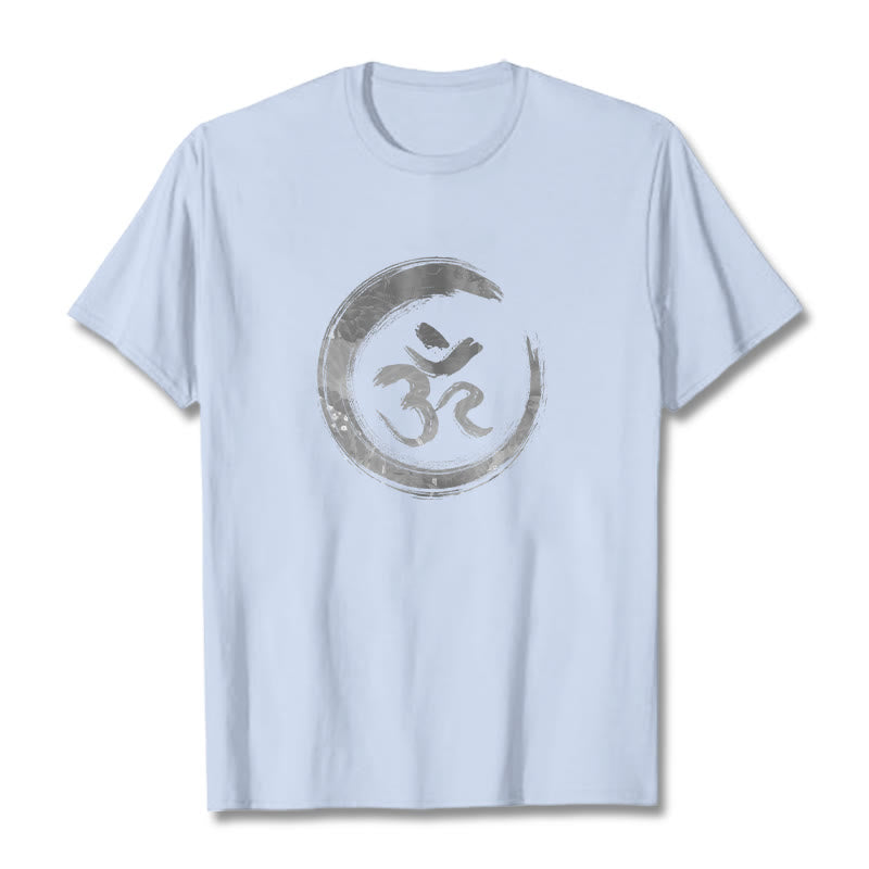 Buddha Stones OM Mantra Sanskrit T-Shirt - Hellcyan - 2XL - image 17