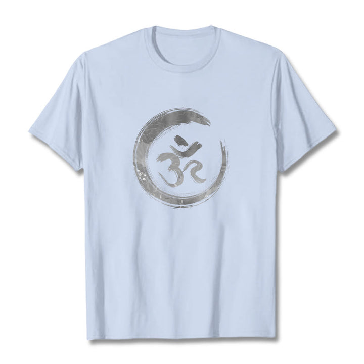 Buddha Stones OM Mantra Sanskrit T-Shirt - Hellcyan - 2XL - image 17