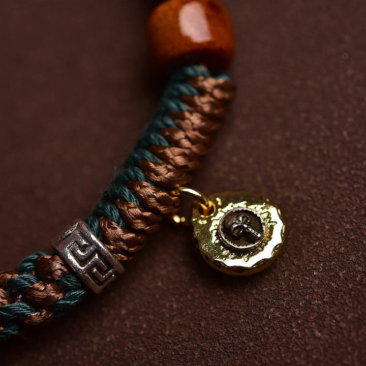 Buddha Stones Tibetisches Knochenperlen-Glücksseilarmband - image 11