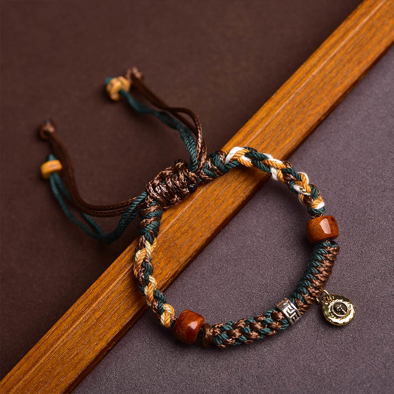 Buddha Stones Tibetisches Knochenperlen-Glücksseilarmband - 14–16,5 cm - image 0