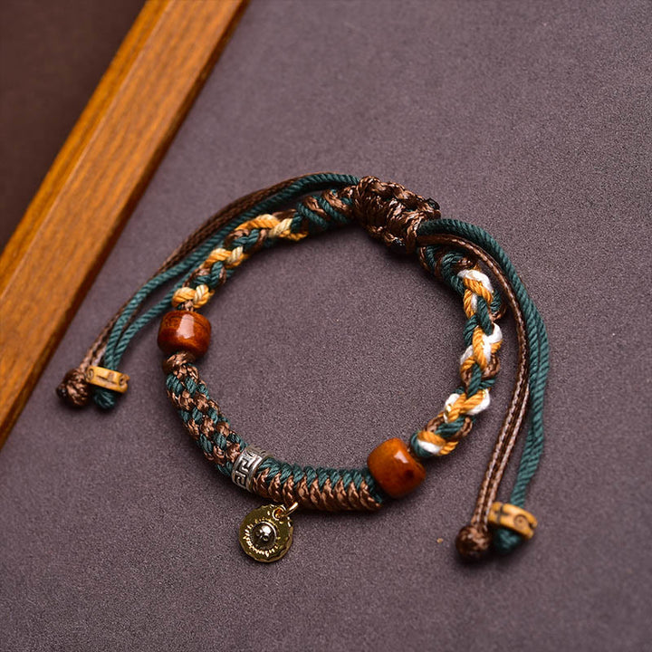 Buddha Stones Tibetisches Knochenperlen-Glücksseilarmband - image 6