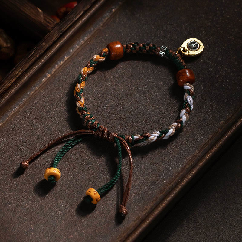 Buddha Stones Tibetisches Knochenperlen-Glücksseilarmband - image 3