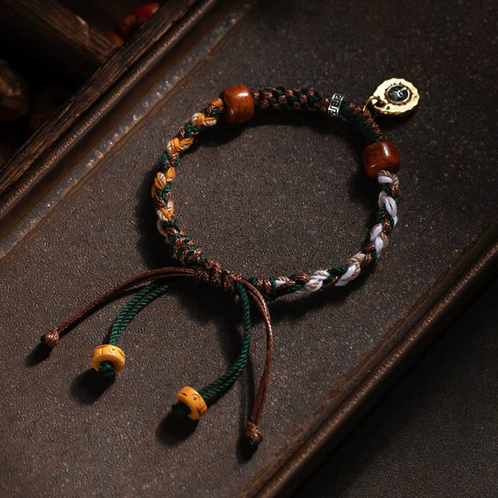 Buddha Stones Tibetisches Knochenperlen-Glücksseilarmband - image 3