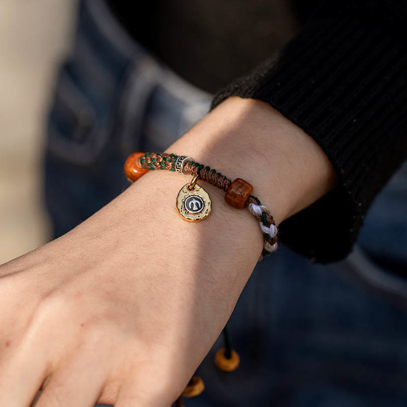 Buddha Stones Tibetisches Knochenperlen-Glücksseilarmband - image 7