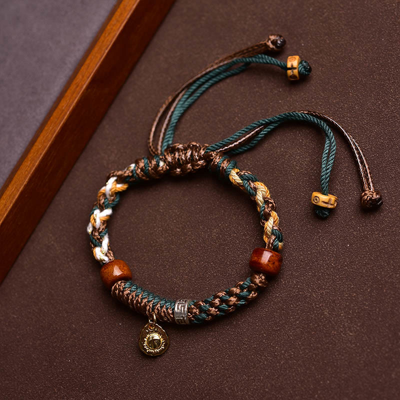 Buddha Stones Tibetisches Knochenperlen-Glücksseilarmband - image 12