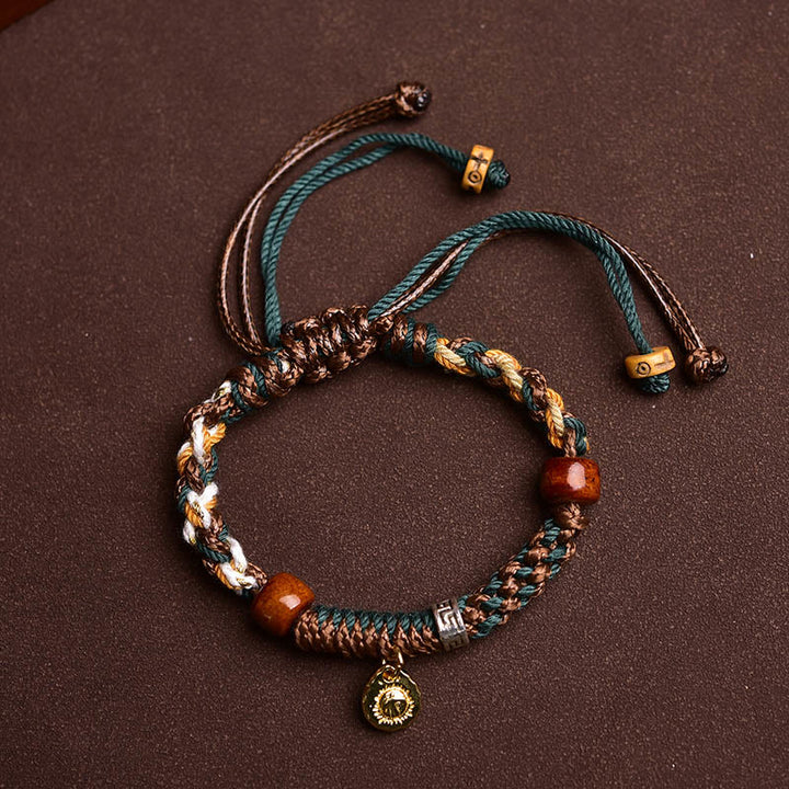 Buddha Stones Tibetisches Knochenperlen-Glücksseilarmband - image 2