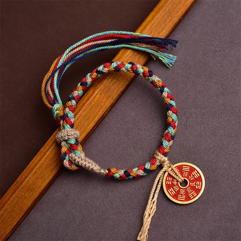 Buddha Stones Handgefertigtes Bagua-Harmonie-Armband aus mehrfarbigem Seil - 14-18 cm - image 0