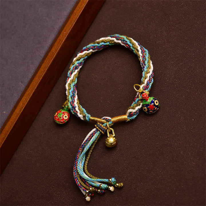 Buddha Stones Handgefertigtes Armband aus Gold mit verschlingender Bestie, Familienheilung und Reinkarnation durch geflochtenen Knoten - image 3
