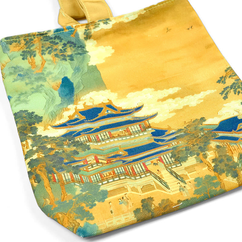Buddha Stones Unsterbliche Pavillons Rosen Leinwand Handtasche - image 1