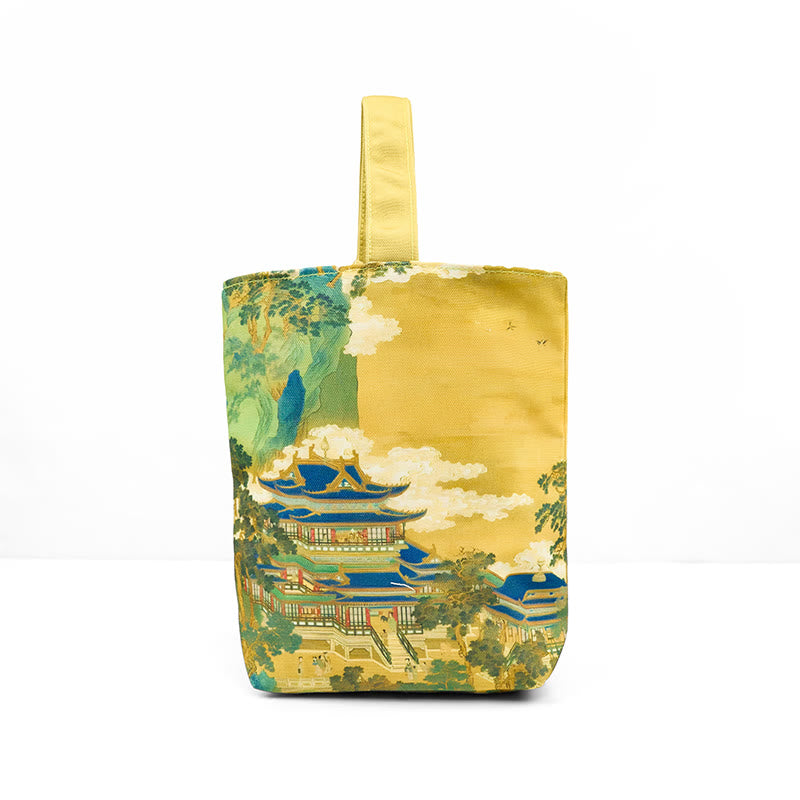 Buddha Stones Unsterbliche Pavillons Rosen Leinwand Handtasche - image 2
