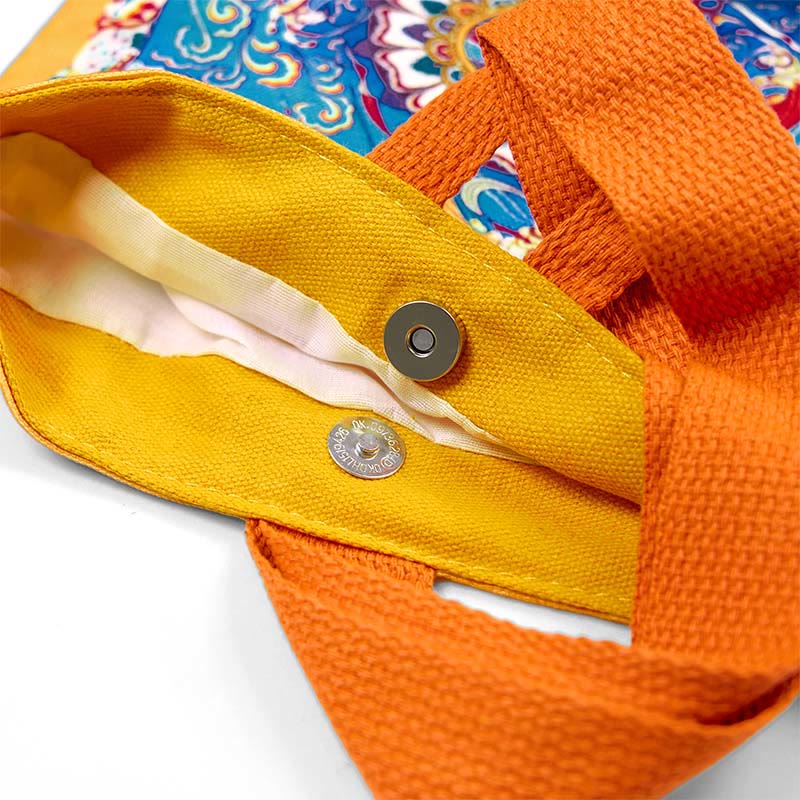 Buddha Stones Dunhuang fliegende Apsaras Lotus Buddha-Statuen Leinwand-Tasche - image 8