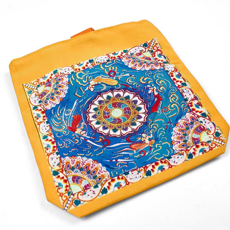 Buddha Stones Dunhuang fliegende Apsaras Lotus Buddha-Statuen Leinwand-Tasche - image 6