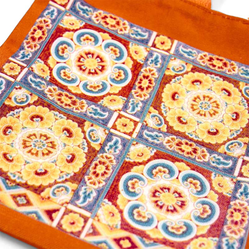 Buddha Stones Dunhuang fliegende Apsaras Lotus Buddha-Statuen Leinwand-Tasche - image 13