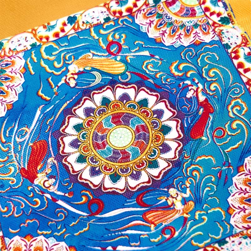 Buddha Stones Dunhuang fliegende Apsaras Lotus Buddha-Statuen Leinwand-Tasche - image 9