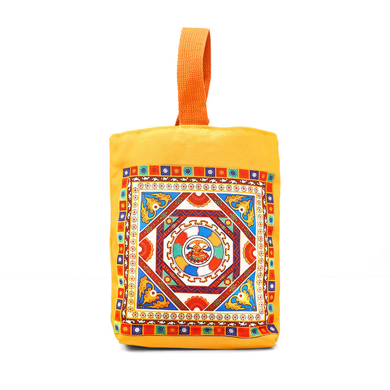 Buddha Stones Dunhuang fliegende Apsaras Lotus Buddha-Statuen Leinwand-Tasche - image 16