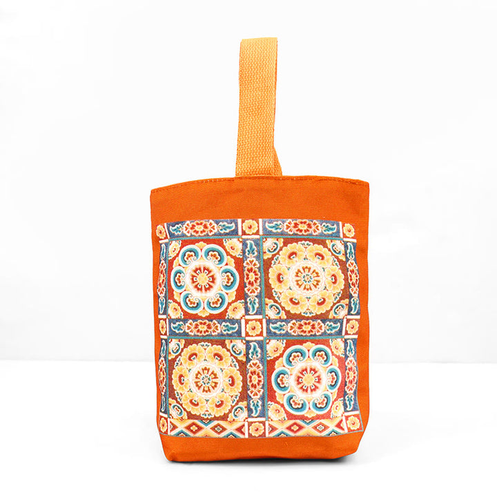 Buddha Stones Dunhuang fliegende Apsaras Lotus Buddha-Statuen Leinwand-Tasche - image 12