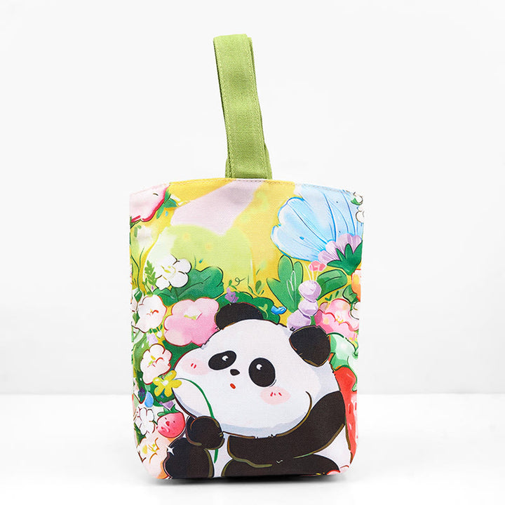 Buddha Stones Panda Orchidee Loquat Canvas Handtasche