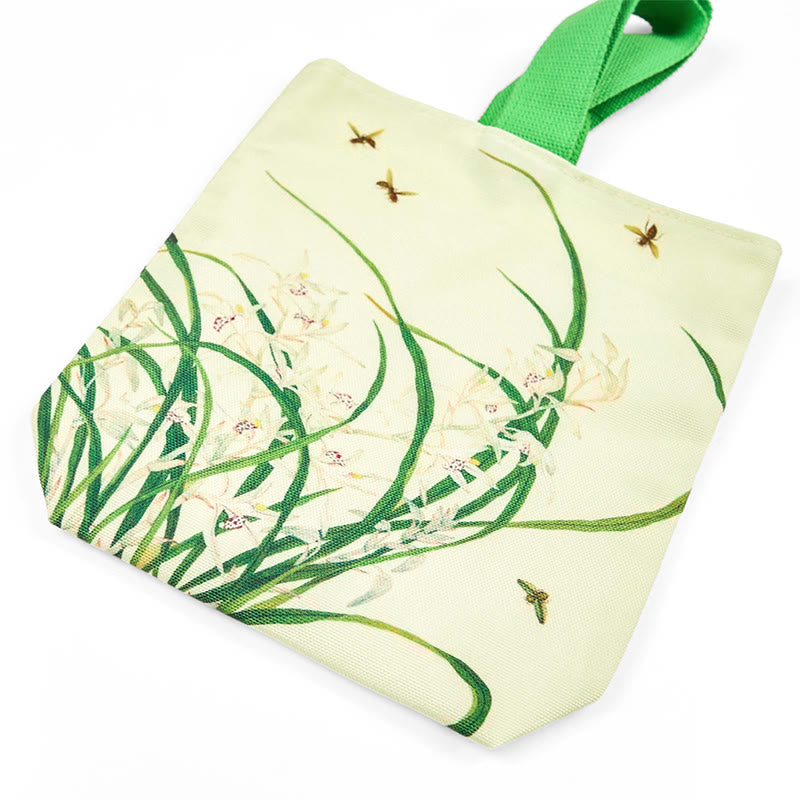 Buddha Stones Orchideen Bienen Leinwand Handtasche - image 4